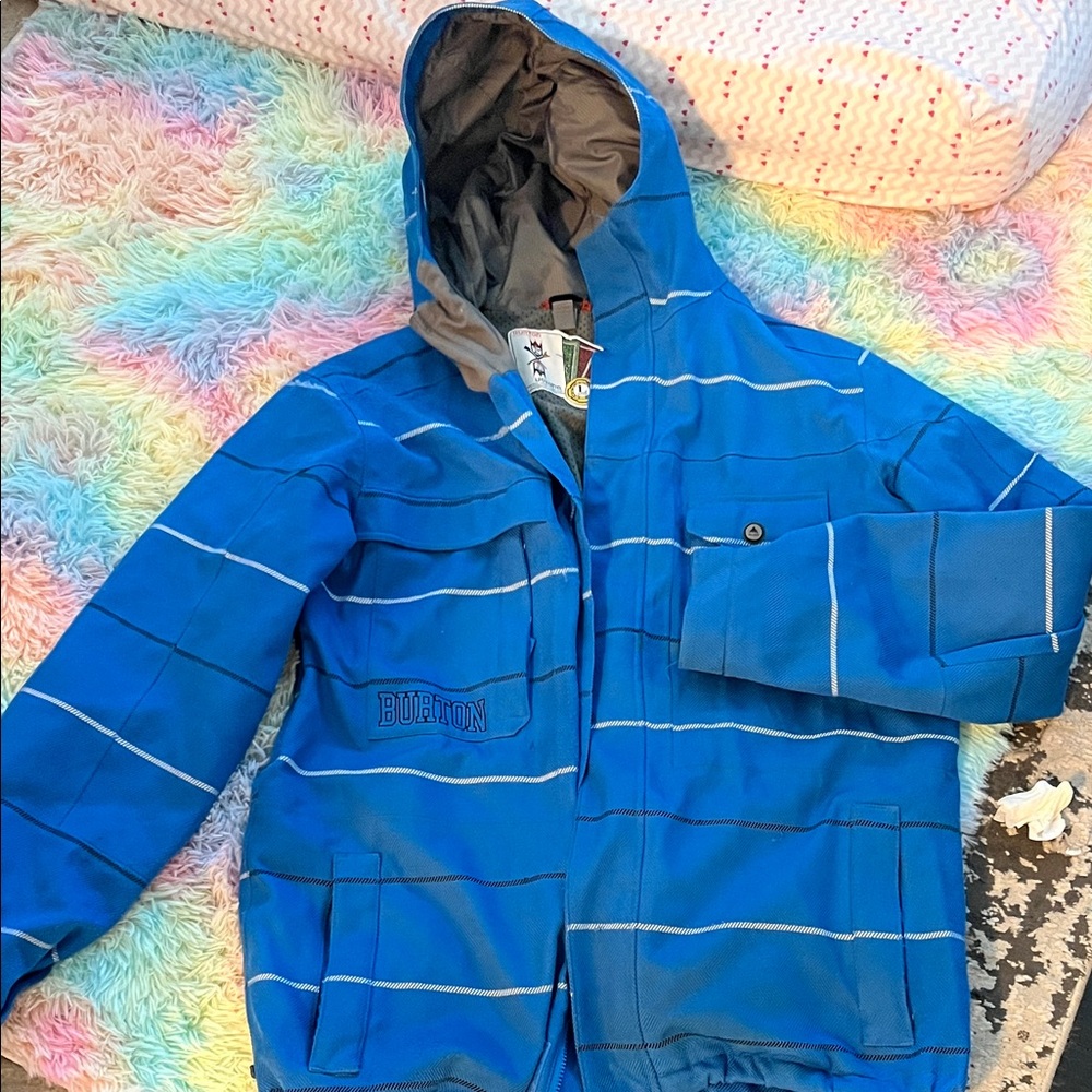 Burton Blue Jacket with White Stripes